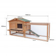 Drewniany domek dla królika ADANA, 1560x520x680 mm