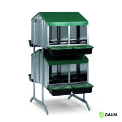 Gniazdo dla kur niosek GAUN 10135 z koszem do zbioru jaj – 8-miejscowe na nóżkach