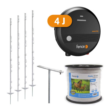 Zestaw ogrodzenia elektrycznego do ochrony przed danielami, jeleniami, zwierzętami leśnymi - zasilanie sieciowe - taśma 200 m