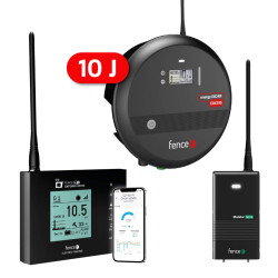 Zestaw ogrodzenia elektrycznego inteligentne gospodarstwo - źródło RF 10 J - bramka WiFi - monitor MX10 GRATIS