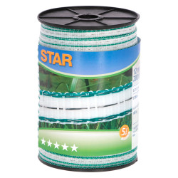 Taśma do ogrodzenia elektrycznego Star 200 m, 12 mm, biało-zielona