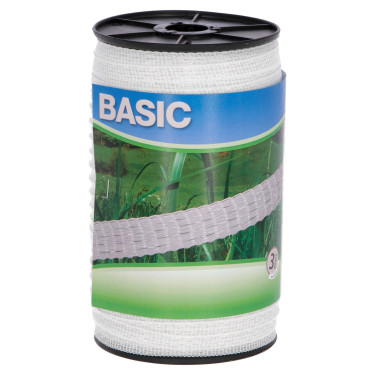 Taśma ogrodzeniowa BASIC 20 mm, 200 m, 4 x 0,16 Niro, biała