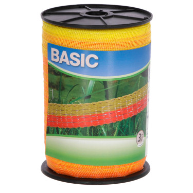 Taśma do ogrodzenia elektrycznego BASIC 20 mm, 200 m, żółto-pomarańczowa