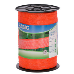 Taśma ogrodzeniowa BASIC 40 mm, 200 m, 12 x 0,16 Niro, pomarańczowa