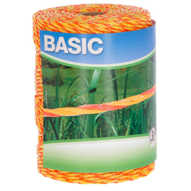 Linka ogrodzeniowa BASIC 250 m, 3 x 0,20 mm Niro, żółto/pomarańczowa