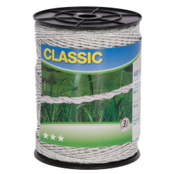 Linka ogrodzeniowa Classic (polywire) 400 m, biała, 9 × 0,20 Niro
