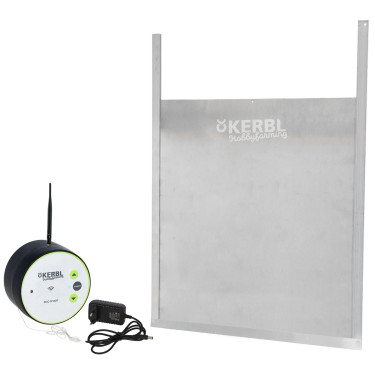 Automatyczne drzwiczki do kurnika Kerbl Duo Smart z przesuwanymi drzwiczkami L, 430 x 400 mm