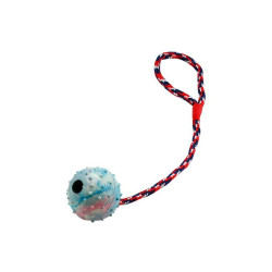 Zabawka dla psa gumowa – szarpak z piłką 6 cm