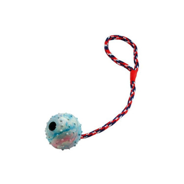 Zabawka dla psa gumowa – szarpak z piłką 6 cm
