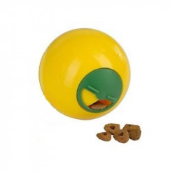 Interaktywna zabawka dla kota - kulka smakołykowa 7,5 cm, żółta