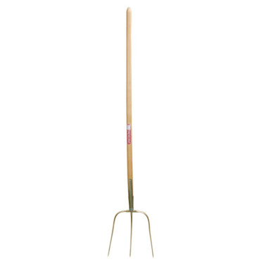 Widły kute Erntekönig, 3 zęby, 30 cm, z trzonkiem 135 cm, złote