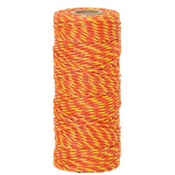 Kabel do ogrodzenia elektrycznego o średnicy 2,5 mm i długości 100 m, żółto-pomarańczowy