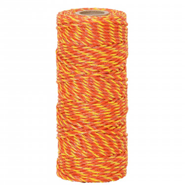 Kabel do ogrodzenia elektrycznego o średnicy 2,5 mm i długości 100 m, żółto-pomarańczowy
