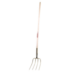 Widły kute Erntekönig, 4 zęby, 31 cm, z trzonkiem 135 cm, złote