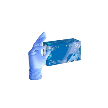 Rękawiczki nitrylowe GLOVELY, AQL1, niebieskie, długość 24 cm