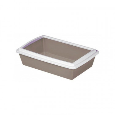 Toaleta dla kotów TRAY 2 - toaleta dla kota z rantem, 50x35x12cm, kolor pudrowy brąz