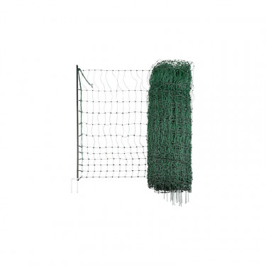 Siatka elektryczna dla drobiu 112 cm, 25 m, zielona, 2 groty
