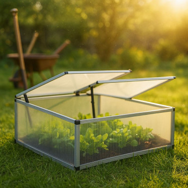 Szklarnia Wiltec Double Cold Frame z aluminium, 100 x 120 x 40 cm - 4 skrzydła
